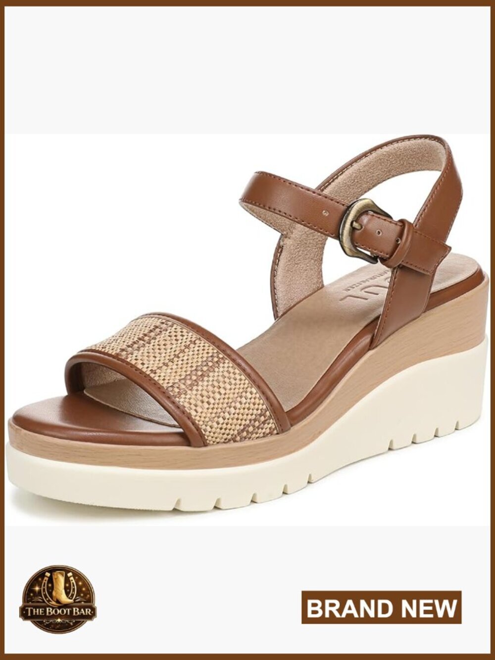 Wedge Sandals with Cushioned Footbed, Open Toe, Adjustable Ankle Strap,